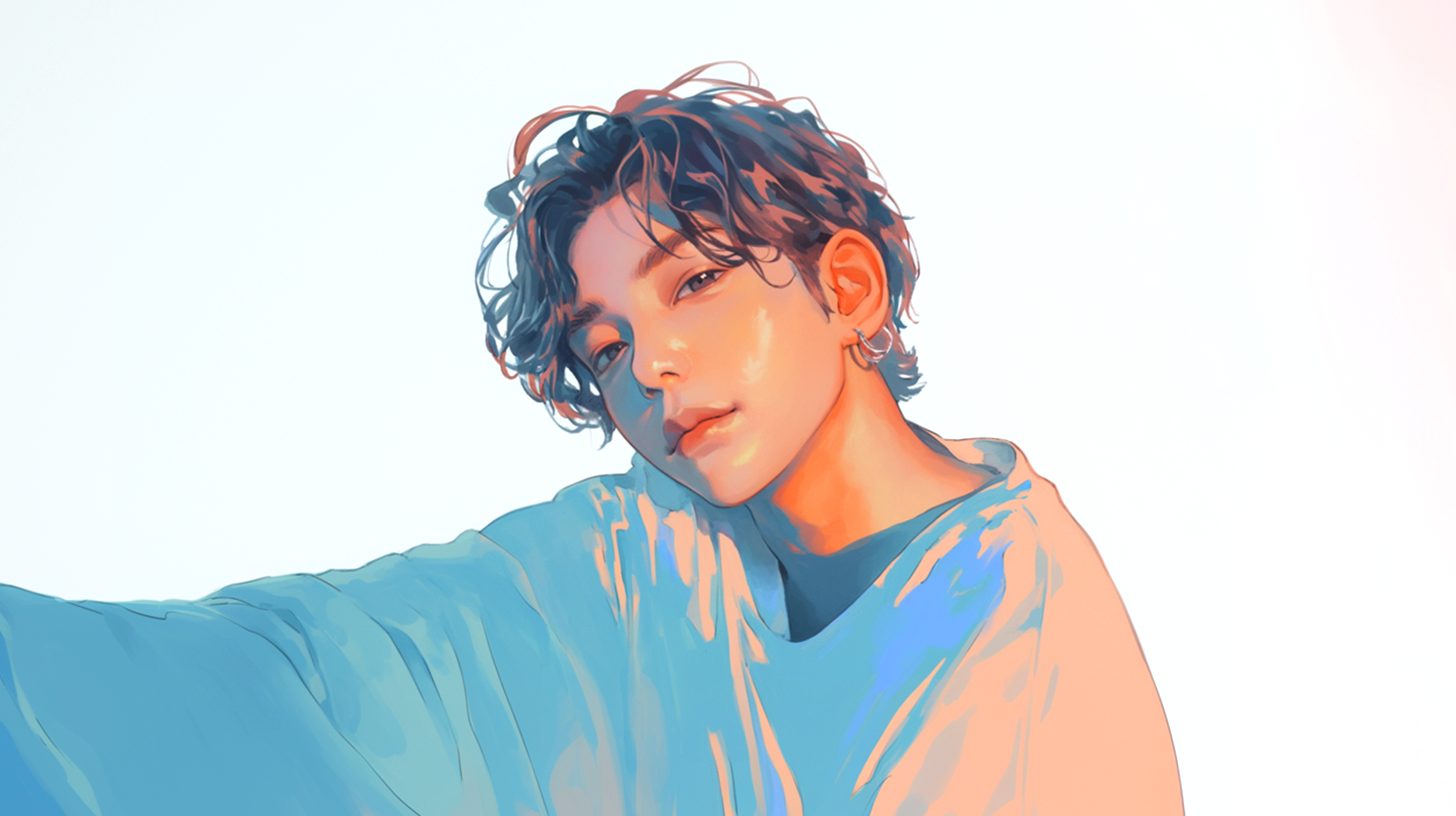 韓流アイドル系男子のポートレートイラスト no.2