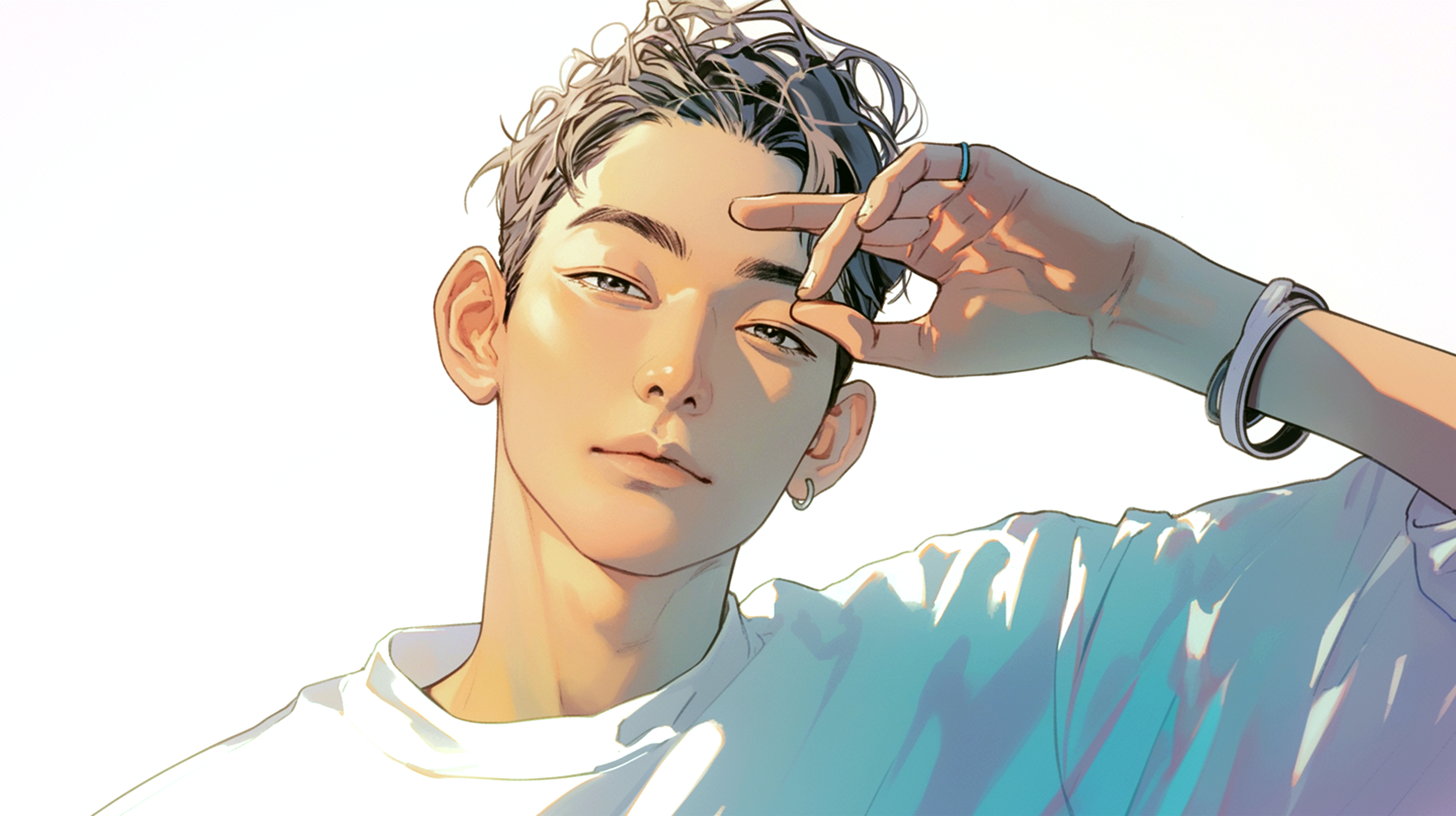 韓流アイドル系男子のポートレートイラスト no.6