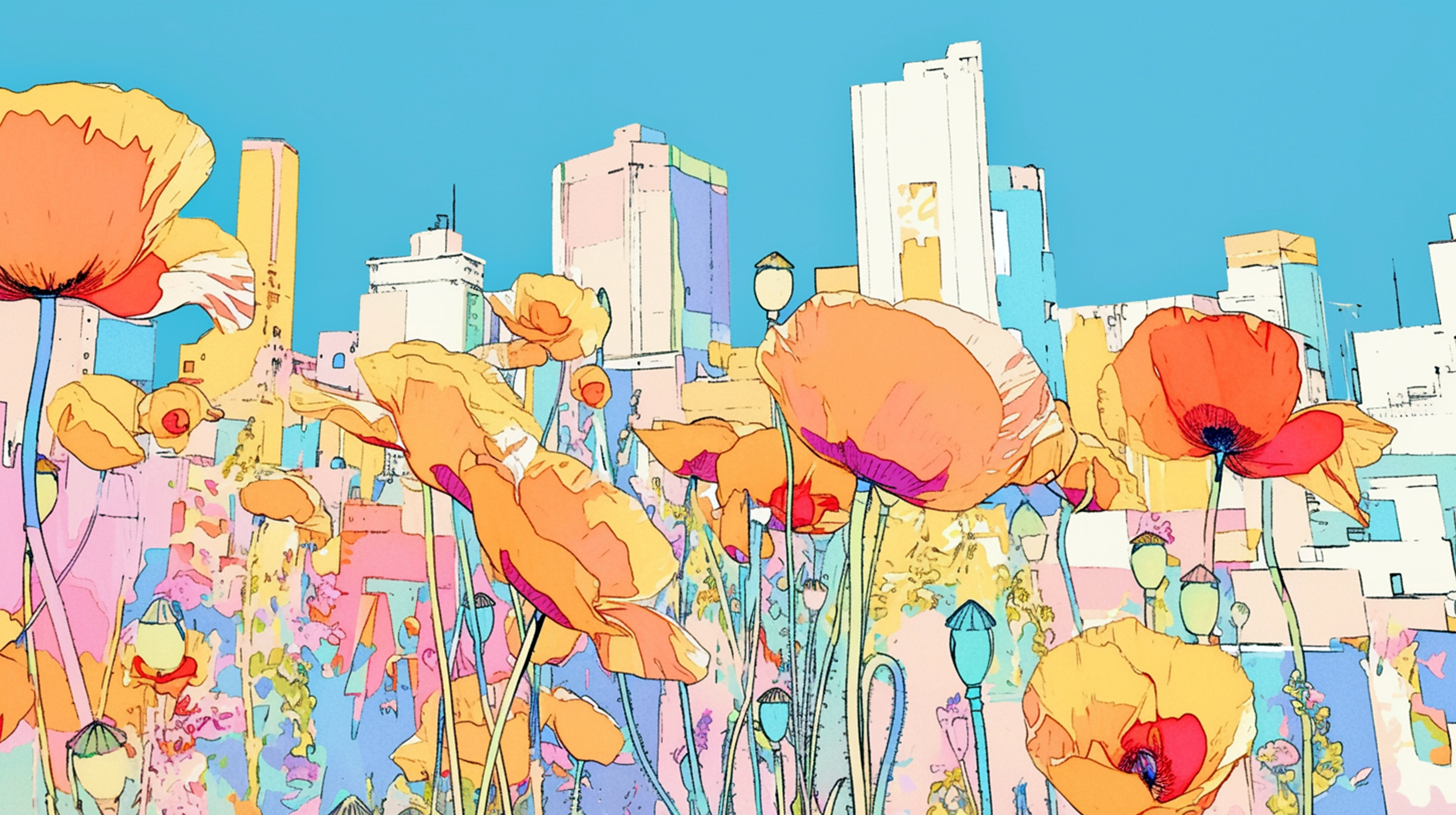 都会に咲くポピーの花たち no.4