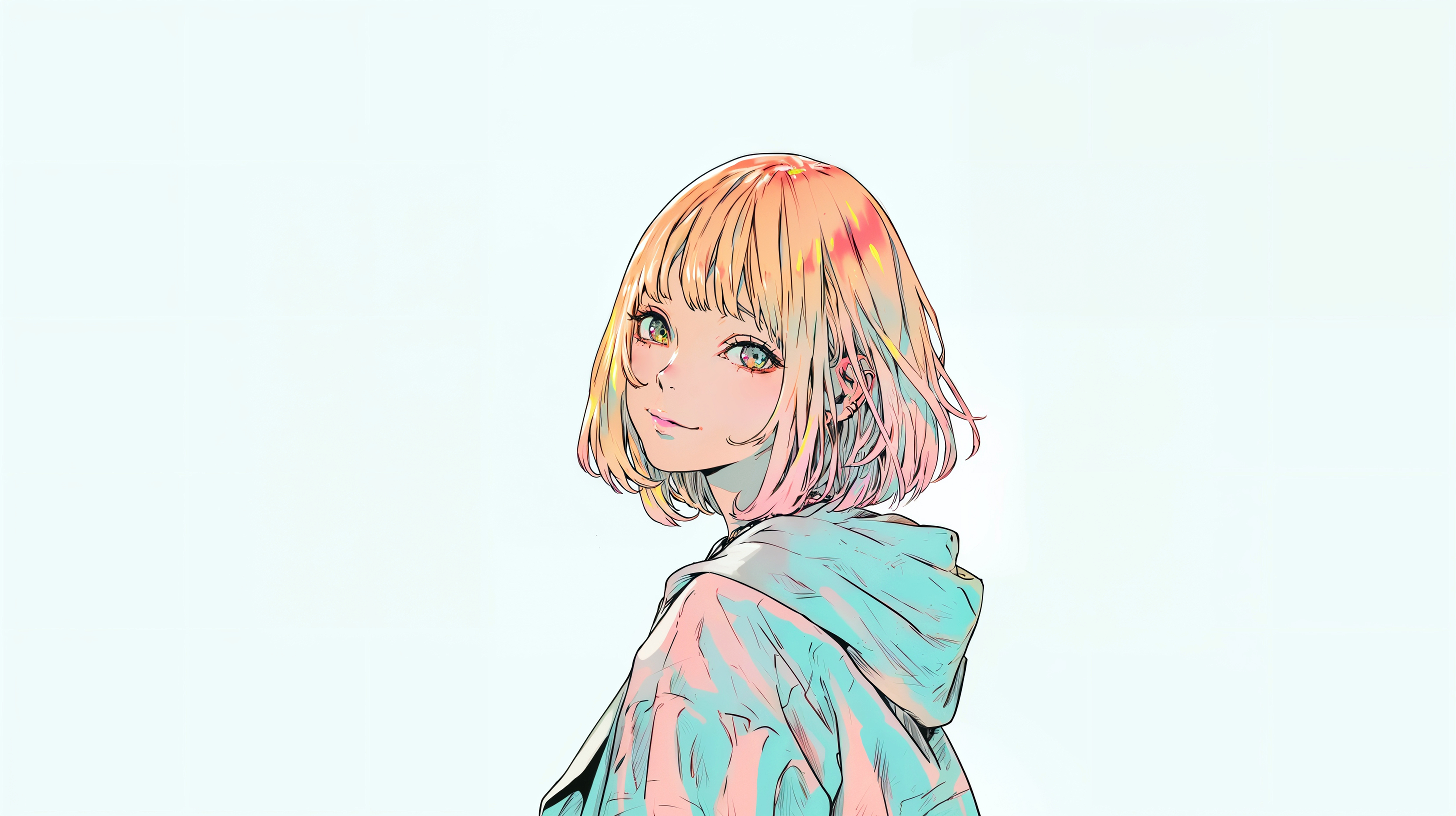 可愛い女性のポートレートイラスト素材 no.5