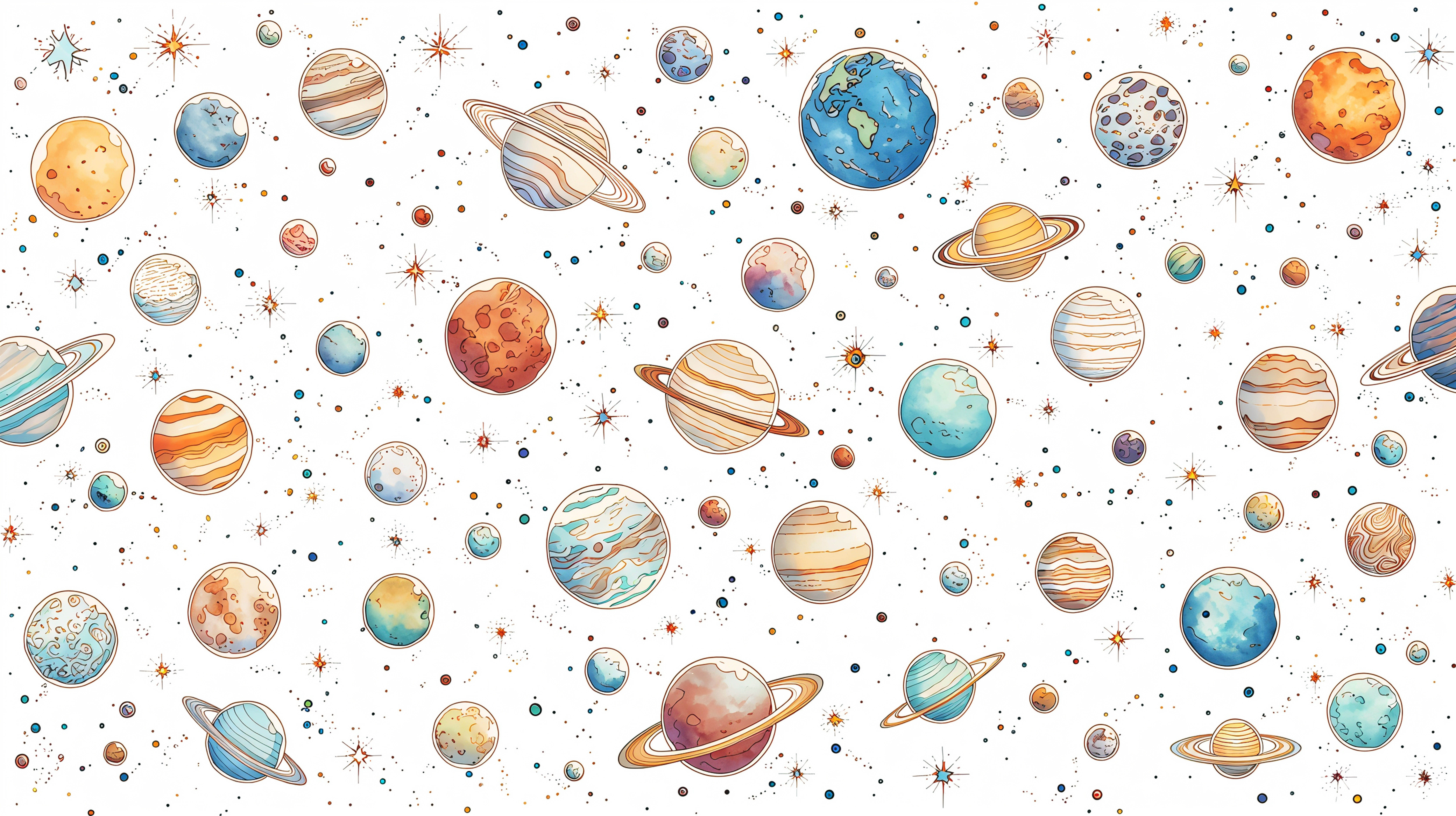 惑星モチーフの壁紙・背景イラスト no.1