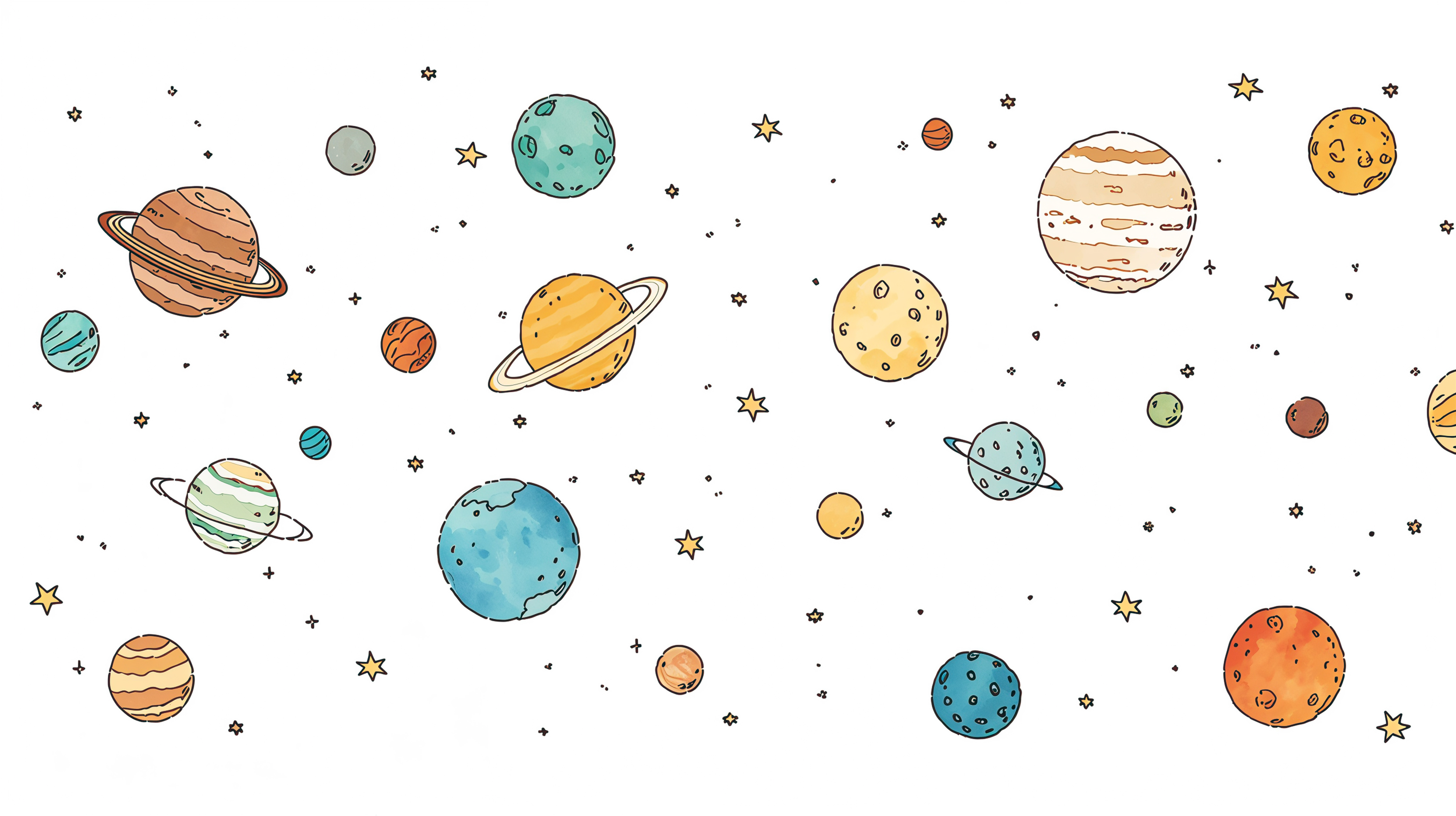 惑星モチーフの壁紙・背景イラスト no.3