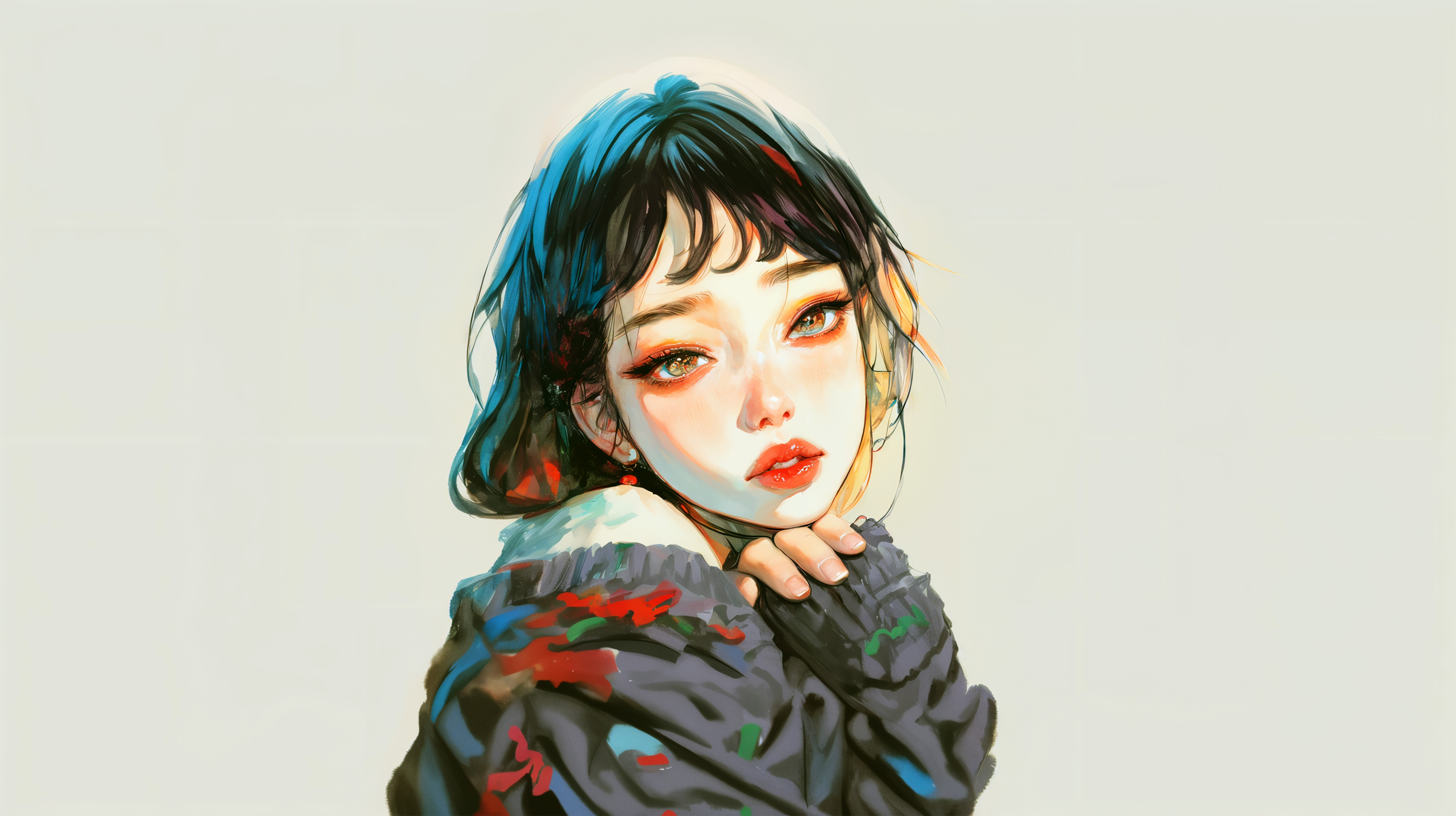 頬杖をつく女の子 no.1
