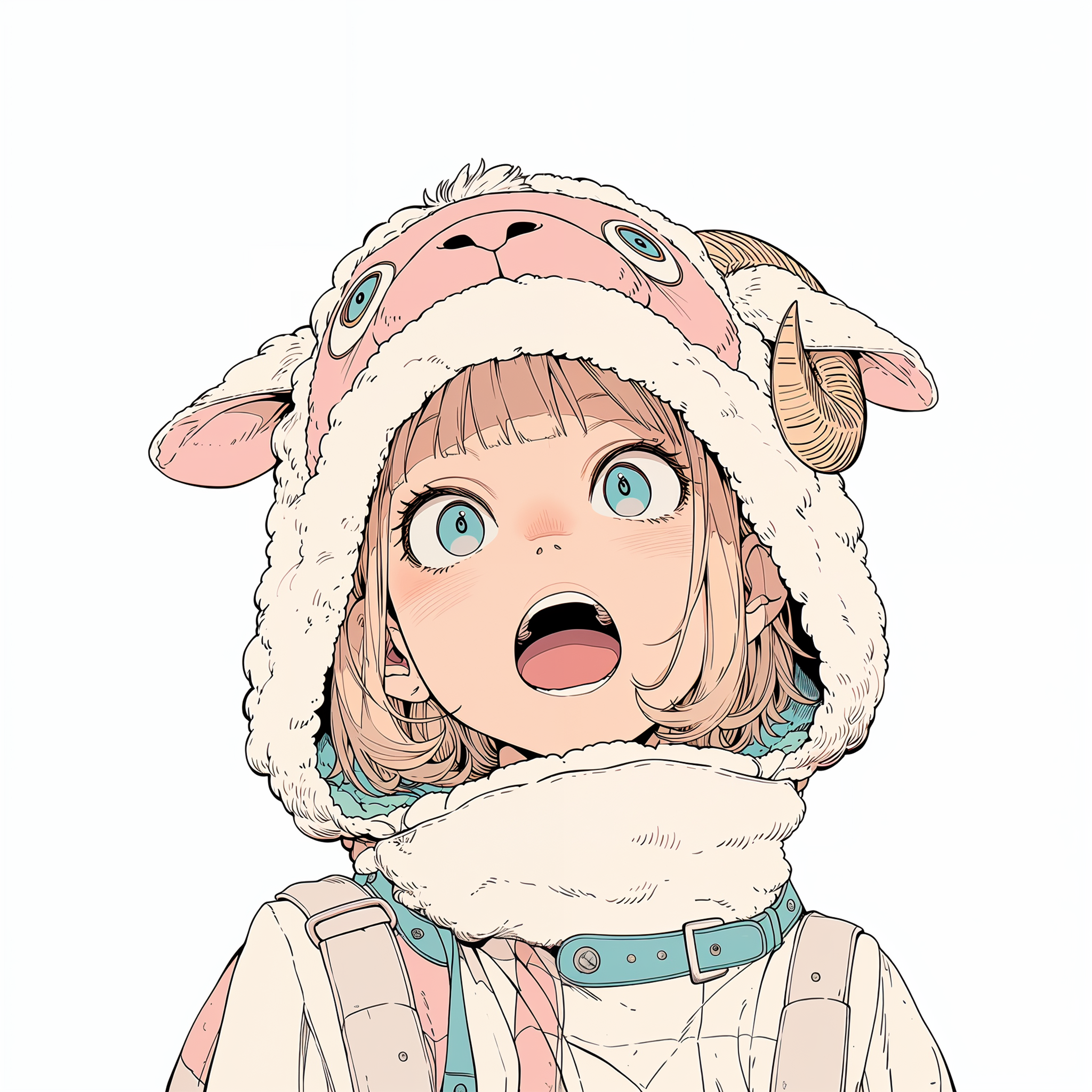 羊の着ぐるみを着ているかわいい女の子のイラスト no.3