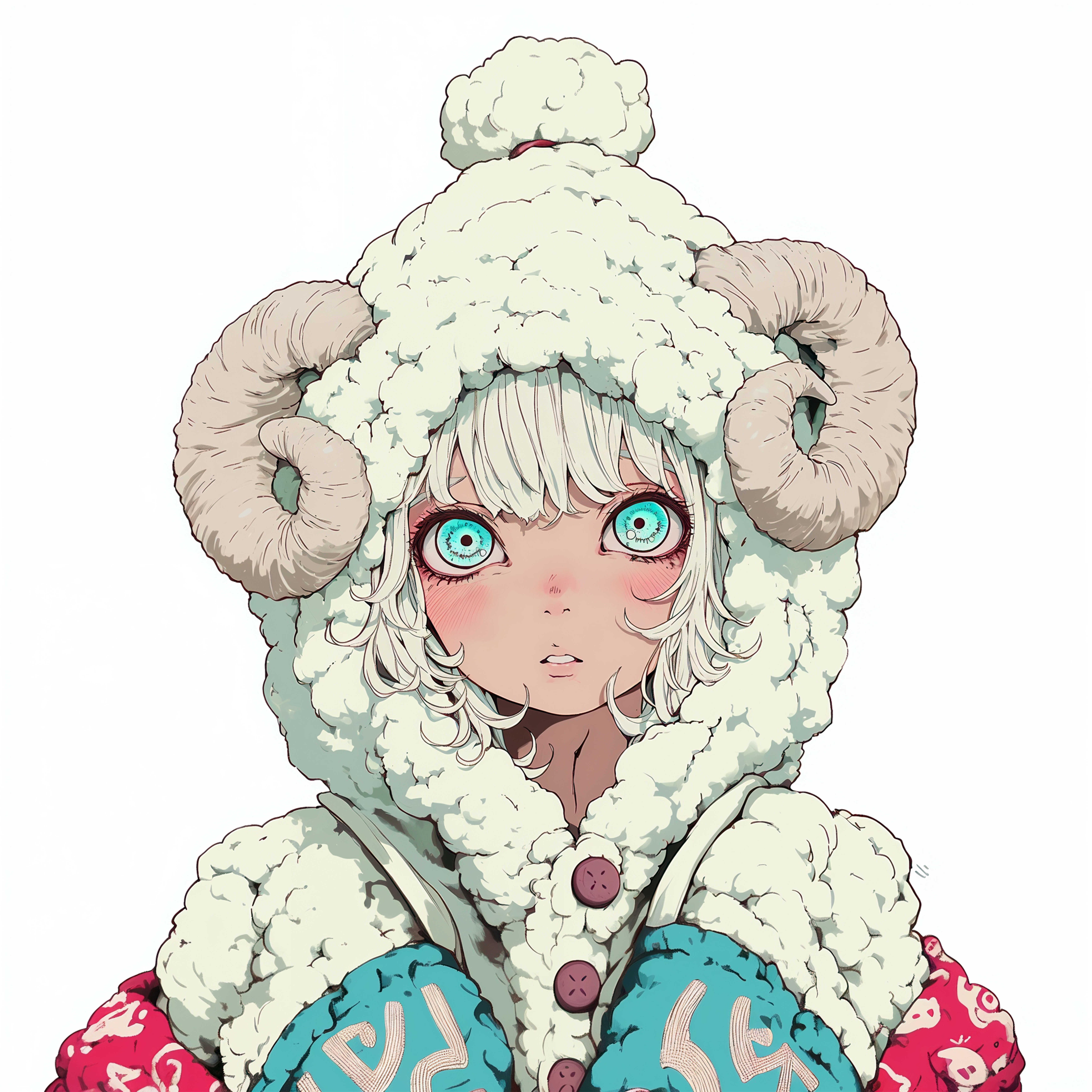 羊の着ぐるみを着ているかわいい女の子のイラスト no.5