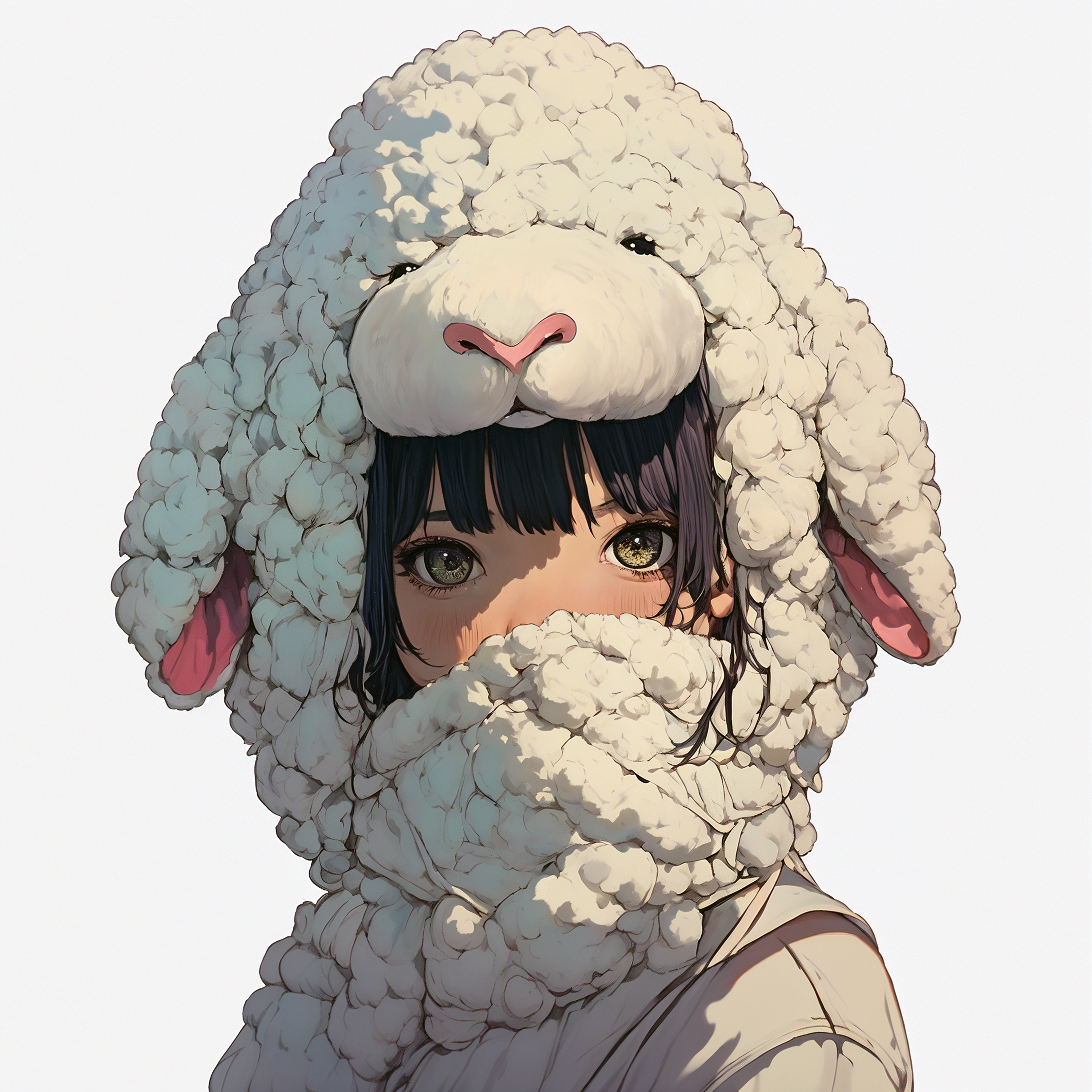 羊の着ぐるみを着ているかわいい女の子のイラスト no.6