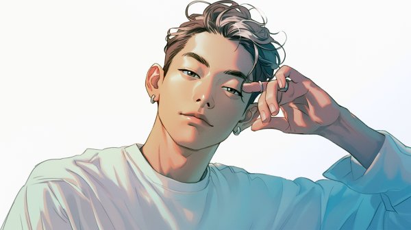韓流アイドル系男子のポートレートイラスト no.1