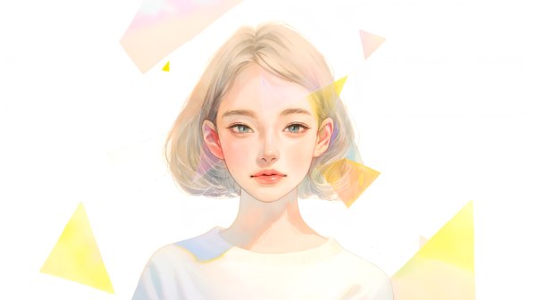 透明感のあるかわいい女の子の淡いポートレートイラスト no.4