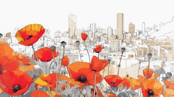 都会に咲くポピーの花たち no.3