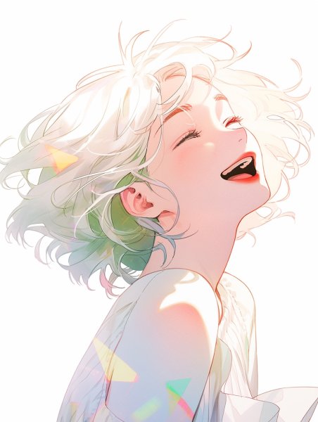 光の中で空を見上げる女性の横顔 no.4