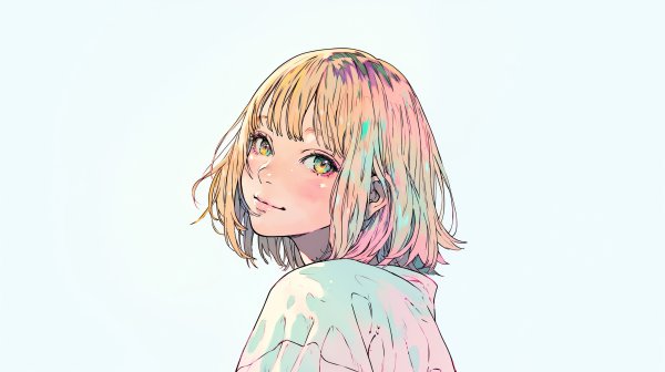 可愛い女性のポートレートイラスト素材 no.2