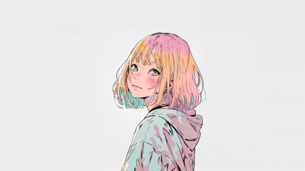 可愛い女性のポートレートイラスト素材 no.3