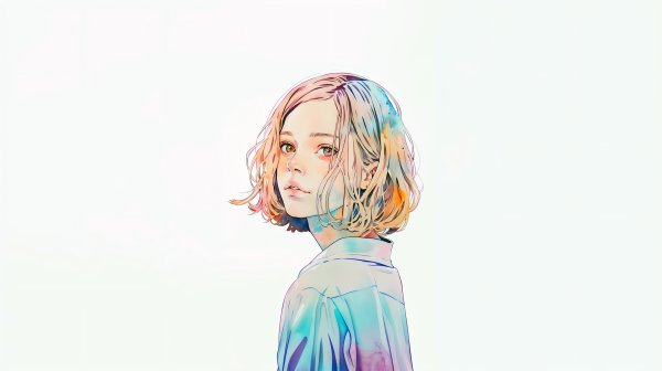 可愛い女性のポートレートイラスト素材 no.7