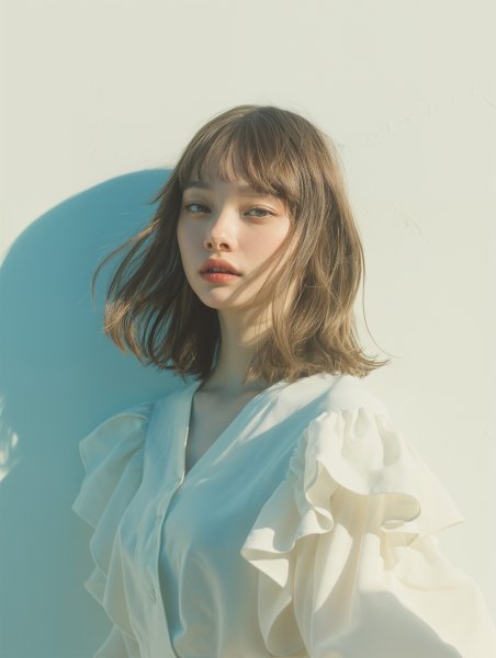 ハーフ風女性のスタジオポートレート写真風 no.12