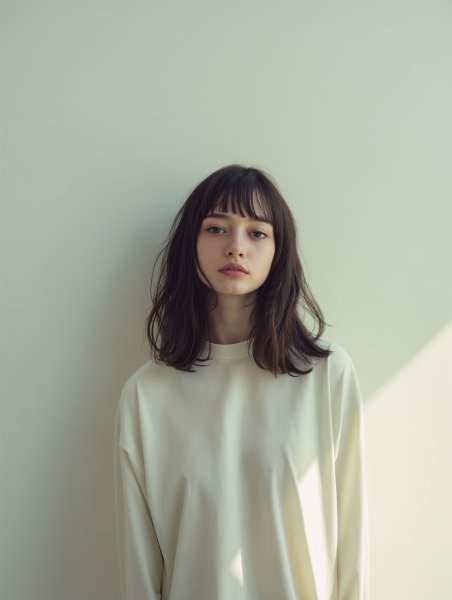 ハーフ風女性のスタジオポートレート写真風 no.13