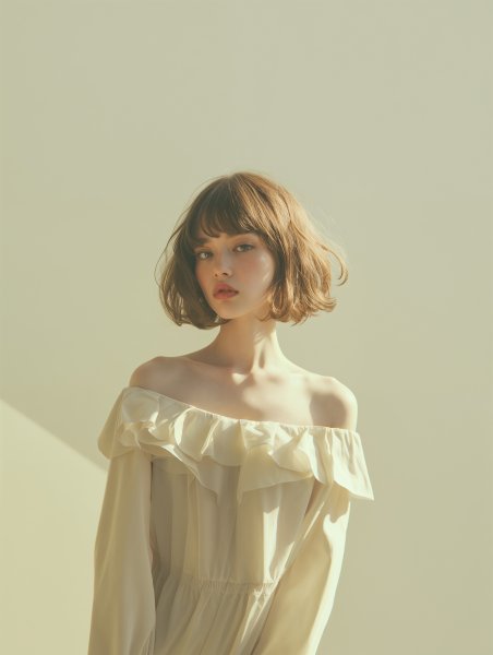 ハーフ風女性のスタジオポートレート写真風 no.14