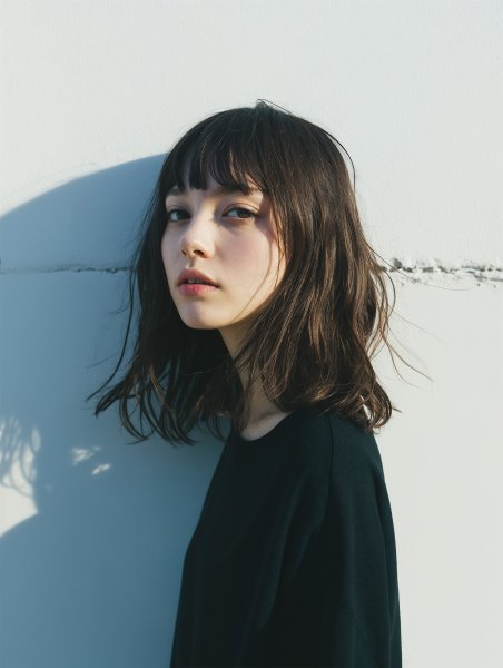 自然光に照らされる若い女性のポートレート写真 no.1