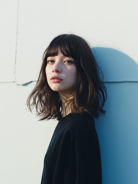 自然光に照らされる若い女性のポートレート写真 no.2