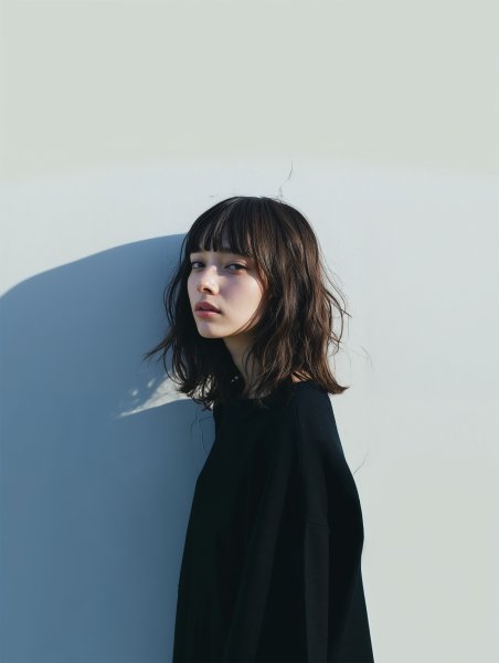 自然光に照らされる若い女性のポートレート写真 no.3