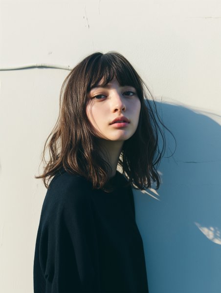 自然光に照らされる若い女性のポートレート写真 no.4