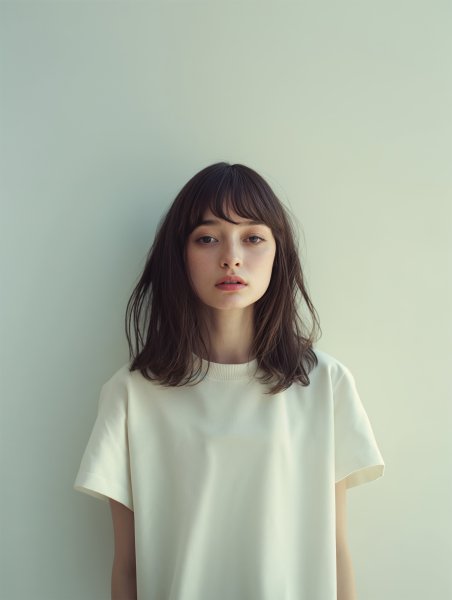 ハーフ風女性のスタジオポートレート写真風 no.1