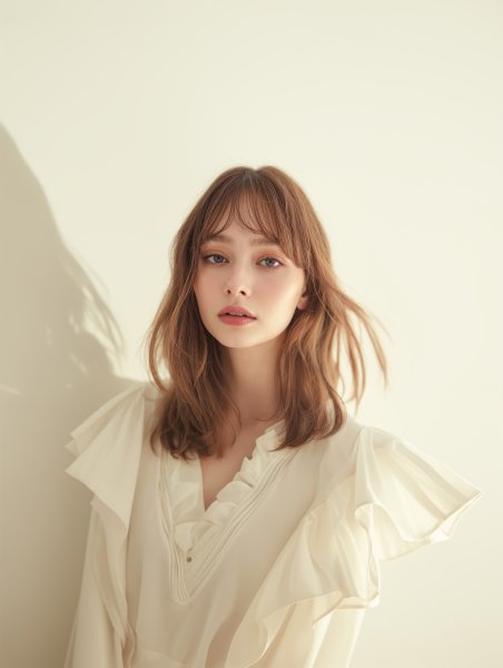 ハーフ風女性のスタジオポートレート写真風 no.4