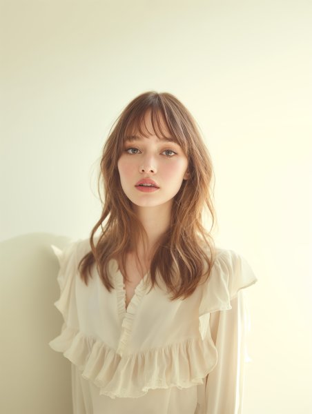 ハーフ風女性のスタジオポートレート写真風 no.7