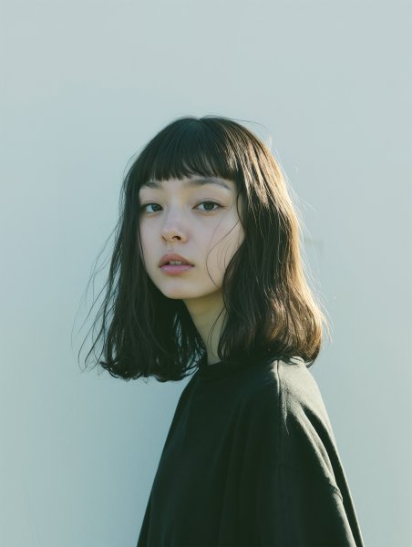 若い女性のクールなポートレート写真