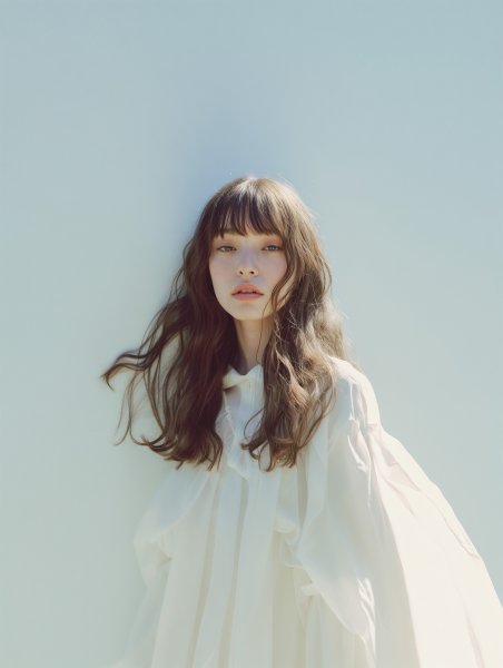 シアードレスを着た可愛い女性のクールなポートレート写真 no.3