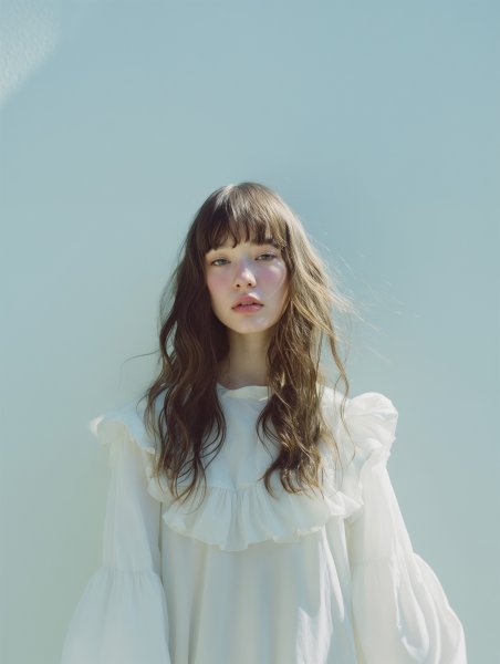シアードレスを着た可愛い女性のクールなポートレート写真 no.4