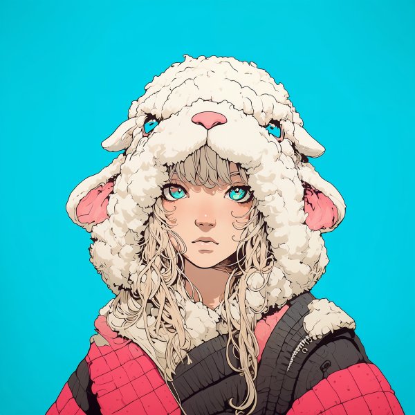 羊の着ぐるみを着ているかわいい女の子のイラスト no.1