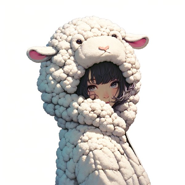 羊の着ぐるみを着ているかわいい女の子のイラスト no.4