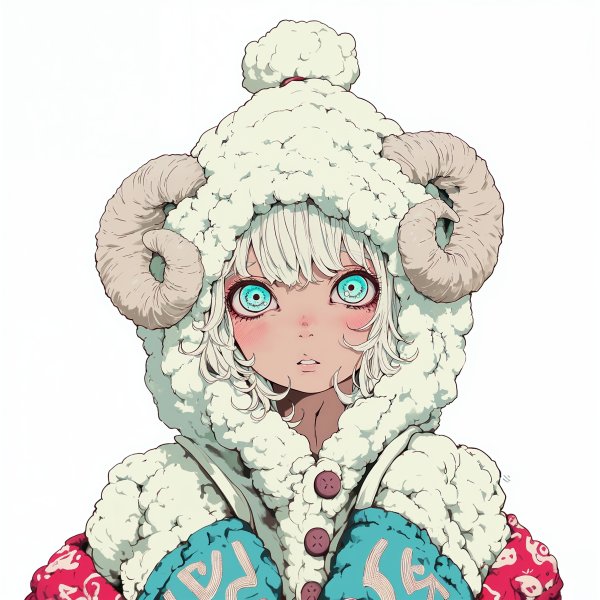 羊の着ぐるみを着ているかわいい女の子のイラスト no.5