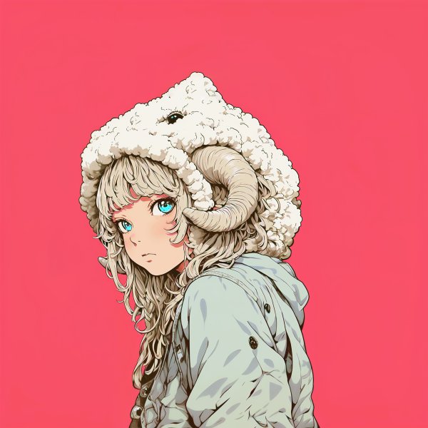 羊の着ぐるみを着ているかわいい女の子のイラスト no.7
