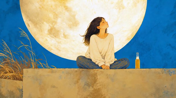 満月の夜の外晩酌 no.1