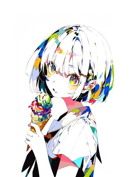 アイスを食べてる女の子のイラスト no.1