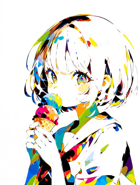 アイスを食べてる女の子のイラスト no.5
